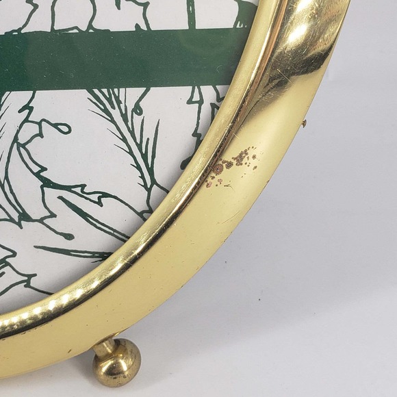 Solid brass Vintage Regent Gallery oval photo picture frame ball footed 8X10 - Picture 2 of 3